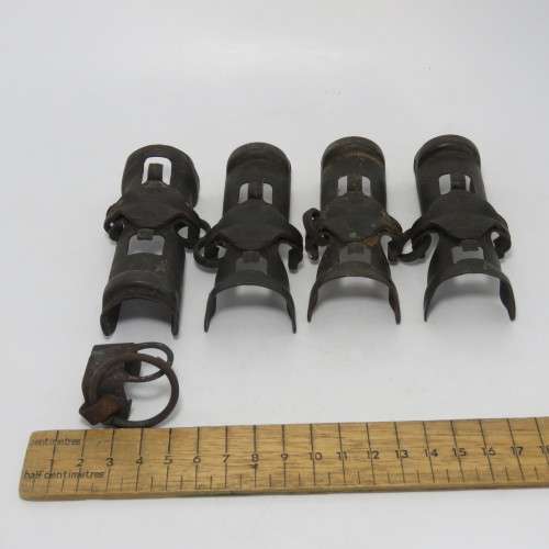 Old SA Army 20 mm ammo belt (4 Pieces) plus hand grenade safety pin