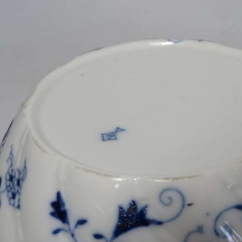 Vintage blue and white handpainted bowl - Unknown mark
