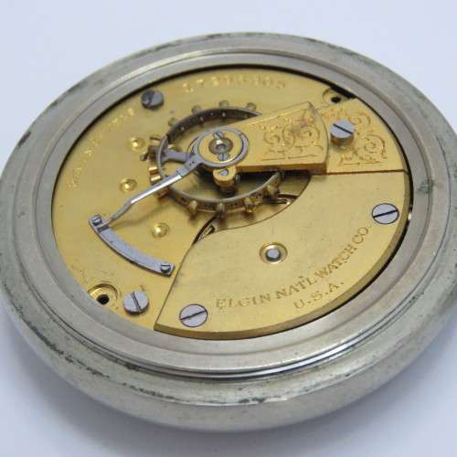 1913 Elgin pocketwatch with Keystone silveroid case - Not working