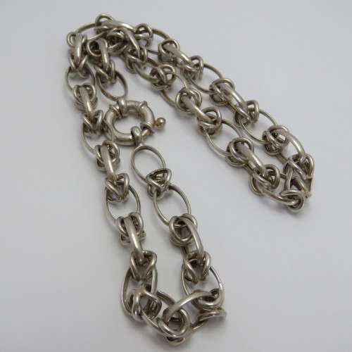 Sterling silver necklace - Weighs 37,3 g - Length 50 cm