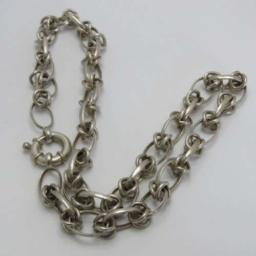 Sterling silver necklace - Weighs 37,3 g - Length 50 cm
