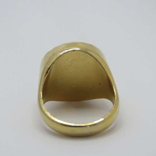 18kt Rolled Gold Plated coin ring - Size V 1/2