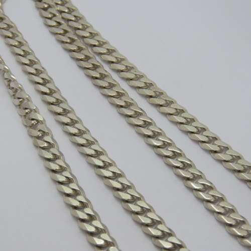 Sterling silver Cuban Curb necklace - Weighs 42,6 g - Length 60,5 cm - Width 5 mm