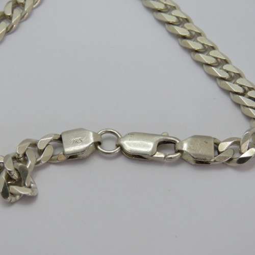 Sterling silver Cuban Curb necklace - Weighs 42,6 g - Length 60,5 cm - Width 5 mm
