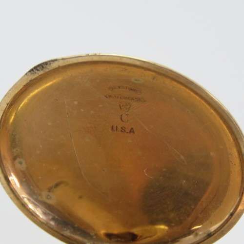 Elgin goldplated full hunter pocketwatch for spares - Not working - Serial 25600381