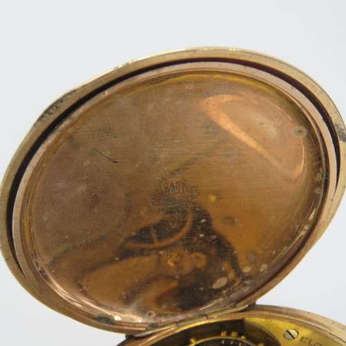 Elgin goldplated full hunter pocketwatch for spares - Not working - Serial 25600381