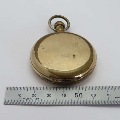 Antique Waltham Mass Full hunter pocketwatch for spares - Not working - Goldplated case