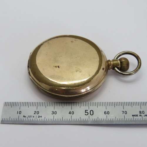Antique Waltham Mass Full hunter pocketwatch for spares - Not working - Goldplated case