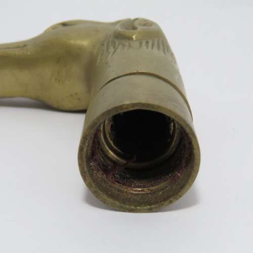 Vintage brass dog head for walking stick