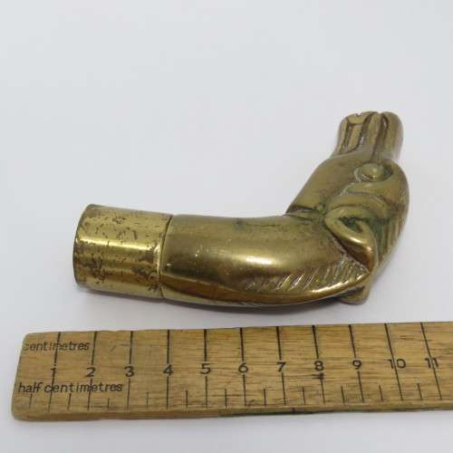 Vintage brass dog head for walking stick
