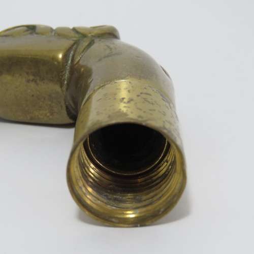 Vintage brass dog head for walking stick