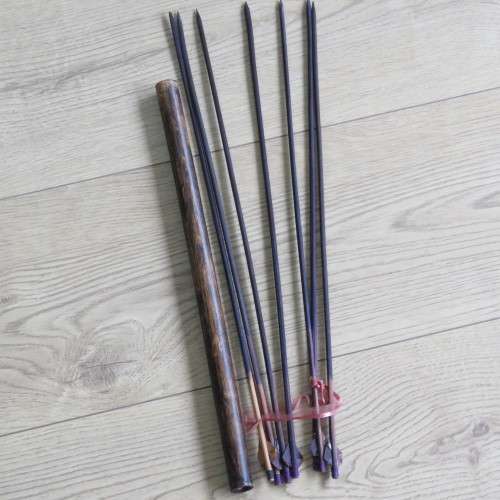 Vintage Bow and arrow made from wood and bamboo - Bow 93 cm - Arrow 52 cm