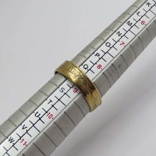 Antique French coin ring - Size R - Brass - Weighs 3,0 g