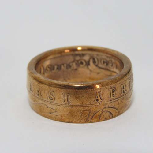 Ring made from 1921 East Africa penny - Size U 1/2