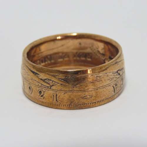 Ring made from 1921 East Africa penny - Size U 1/2