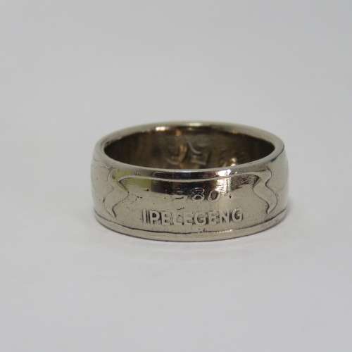 1980 Botswana Thebe coin ring - Size O 1/2