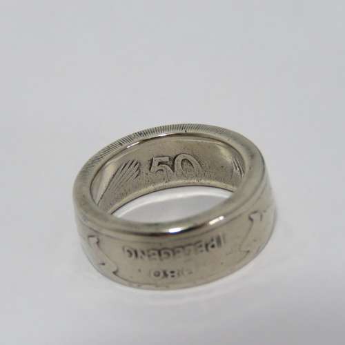 1980 Botswana Thebe coin ring - Size O 1/2