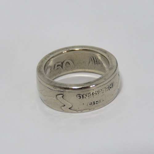 1980 Botswana Thebe coin ring - Size O 1/2