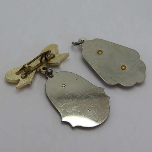 Pair of First Holy Communion Souvenir brooch and pendant