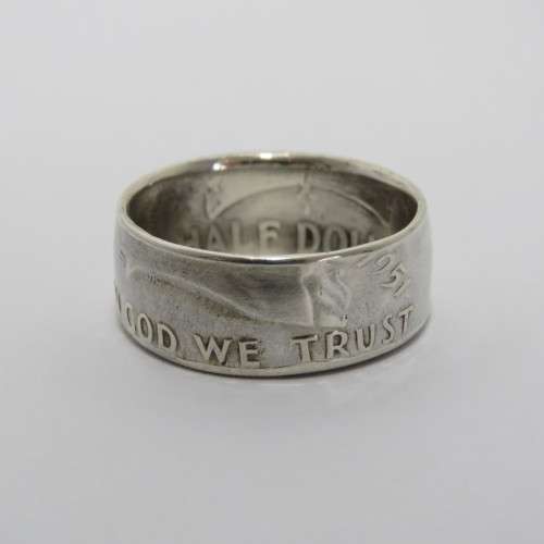 Ring made from 1951 silver American half dollar - Size U 1/2