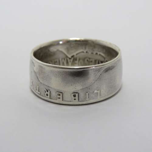 Ring made from 1951 silver American half dollar - Size U 1/2