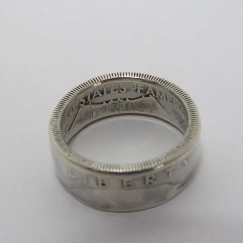 Ring made from 1951 silver American half dollar - Size U 1/2