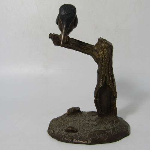 Denis Mathews King Fisher bronze sculpture - bird repaired at feet