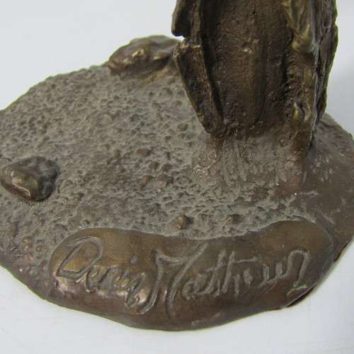Denis Mathews King Fisher bronze sculpture - bird repaired at feet