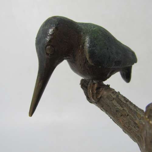 Denis Mathews King Fisher bronze sculpture - bird repaired at feet