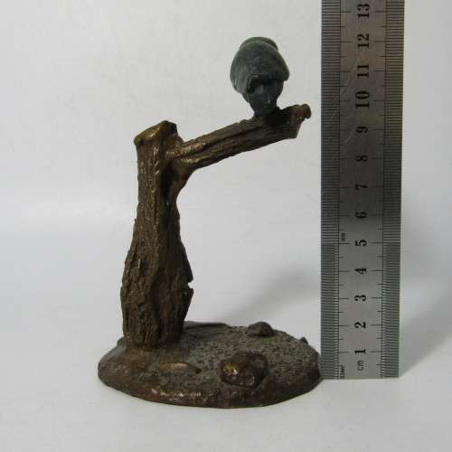 Denis Mathews King Fisher bronze sculpture - bird repaired at feet