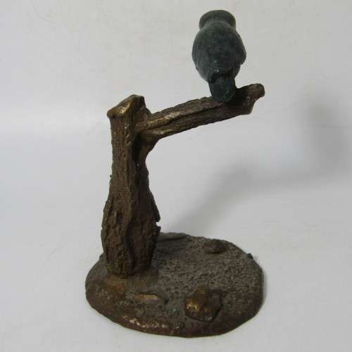 Denis Mathews King Fisher bronze sculpture - bird repaired at feet