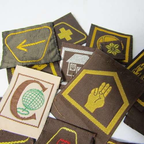 Large Lot of vintage Girl Guides Brownies badges