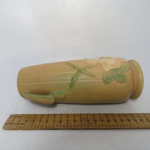 Vintage Weller pottery wild rose flower vase - Chip at base