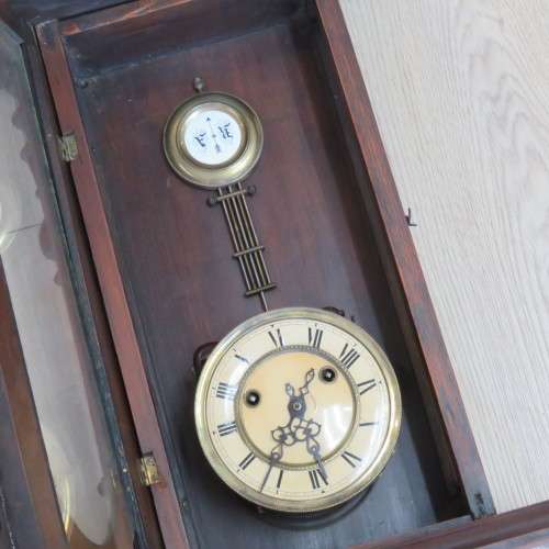 Antique F.M.S wall clock - Marked 1893 on movement - Clock 49 x 29 cm - Face 15 x 15 cm