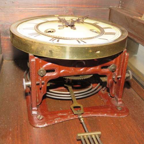 Antique F.M.S wall clock - Marked 1893 on movement - Clock 49 x 29 cm - Face 15 x 15 cm