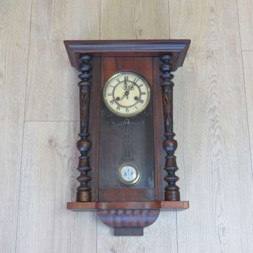 Antique F.M.S wall clock - Marked 1893 on movement - Clock 49 x 29 cm - Face 15 x 15 cm