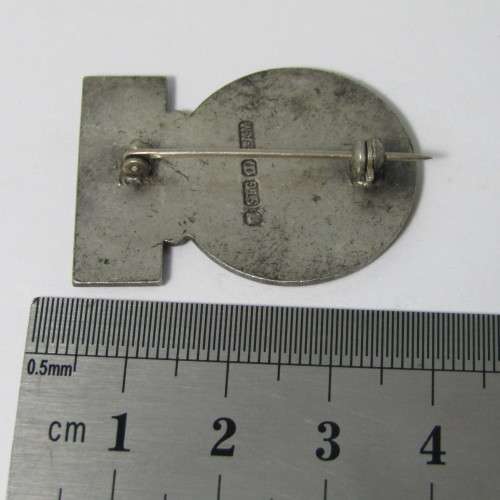 Vintage Volkspelers Suid-Afrika sterling silver badge