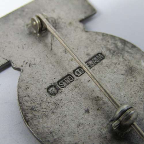 Vintage Volkspelers Suid-Afrika sterling silver badge