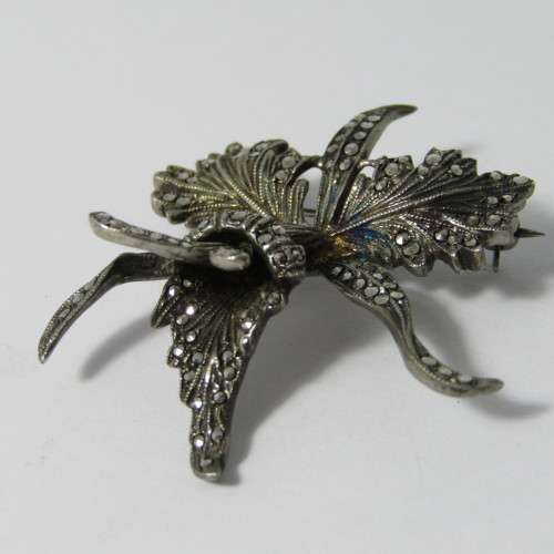 Sterling Silver marcasite brooch - Lily