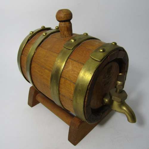 Small Wooden wine barrel with brass tap