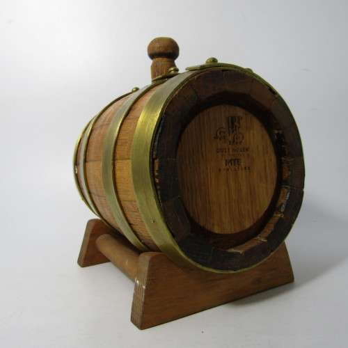 Small Wooden wine barrel with brass tap