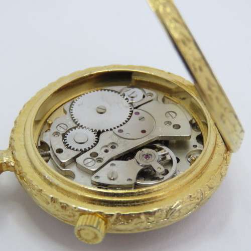 Vintage Mentor goldplated alarm pocketwatch - Working