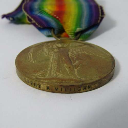 WW1 Victory medal issued to Lieutenant A. Milligan 3rd Cameron Highlanders with dog tags
