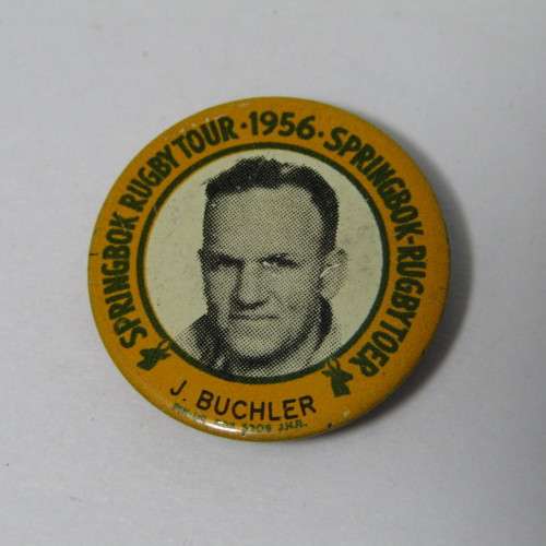 1956 Springbok Rugby tour Johnny Buchler tinnie badge