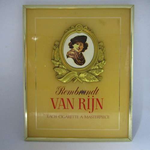 Rembrandt van Rijn cigarettes wall piece - 28 x 36cm