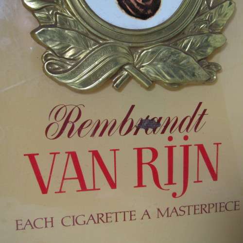 Rembrandt van Rijn cigarettes wall piece - 28 x 36cm