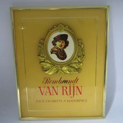 Rembrandt van Rijn cigarettes wall piece - 28 x 36cm