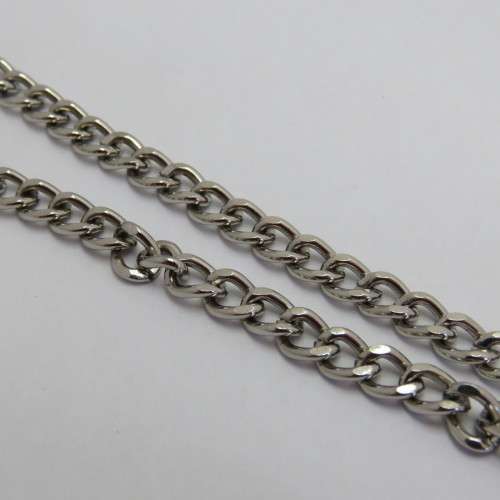 Nickel plated pocketwatch fob chain - Length 36 cm