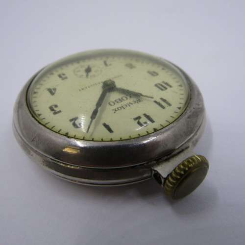 Vintage Westclox Zobo pocket watch - case ring missing - working