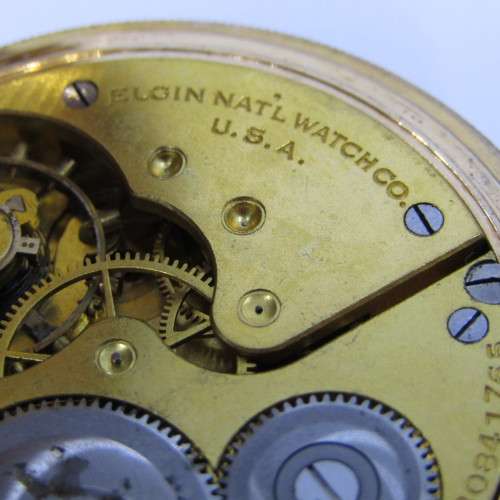 Antique 1928 Elgin full hunter gold-plated  pocket watch - serial 30841765